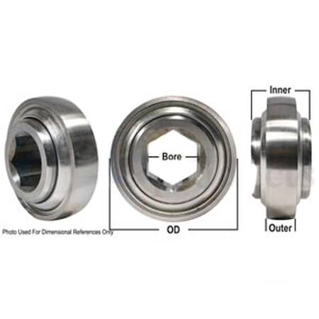Aftermarket Bearing, Ball Special Spherical, Hex Bore, PreLube A-W208KRRB6-P-AI